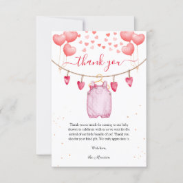Valentine's Baby Shower Thank You Card Dankeskarte