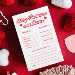 Valentines Baby Shower Vorhersagen und Advice Game