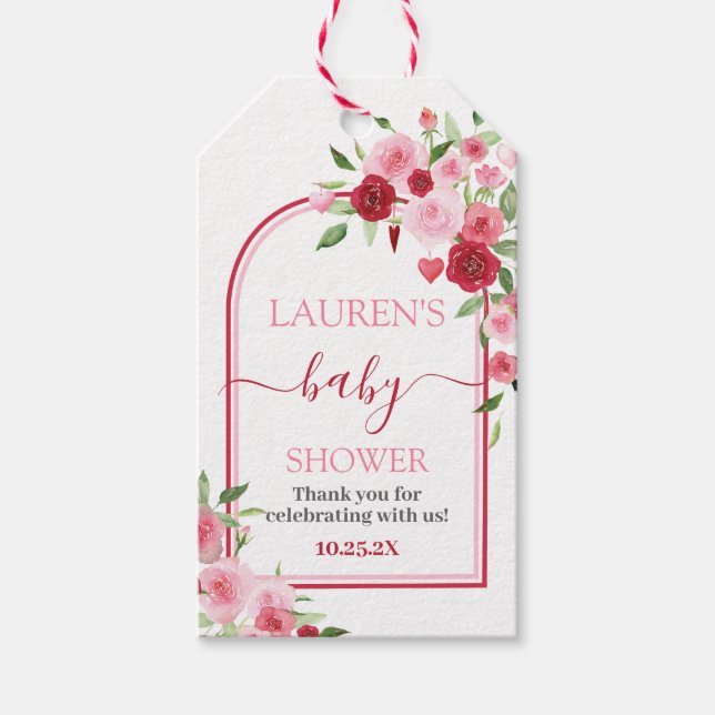 Valentines Baby Showmarke Geschenkanhänger (Vorderseite)