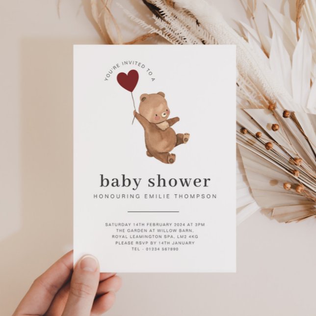 Valentines Bear Baby Shower Einladung (Von Creator hochgeladen)