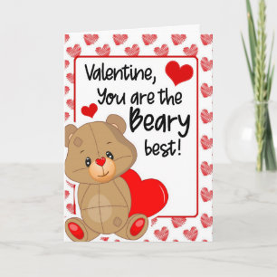 Valentines Beary Best Hearts Greeting Card Karte