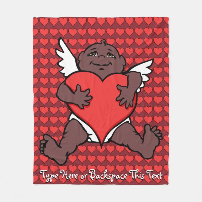 Valentines Blanket afrikanische Kupiden-Decken Fleecedecke (Vorderseite)
