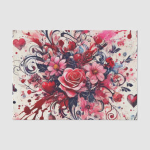 Valentines Bouquet / Rose Spritzer Art Seidenpapier