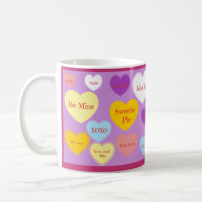 Valentines Candy Heart Coffee Cup Kaffeetasse (Links)
