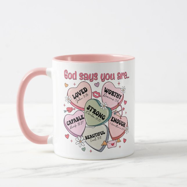  Valentine's Candy Hearts Christian  Tasse (Links)