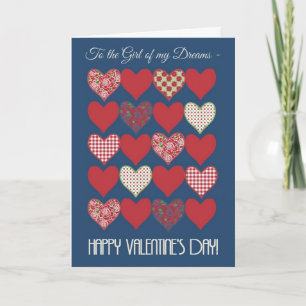 Valentine's Card, Girl of my Dreams, Herz, Rose Feiertagskarte