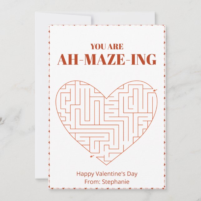 Valentines Carte D'Activité De Jour Pour Enfants (Devant)