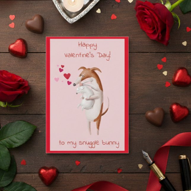 Valentines Carte de jour à mon chien Bunny Snuggle (Créateur téléchargé)
