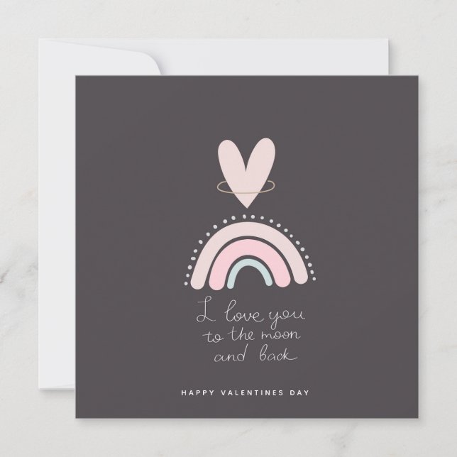 Valentines Carte de jour Je t'aime à la Lune et le (Devant)