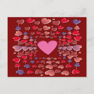 Valentines Colorful Candy Hearts Motif Carte posta