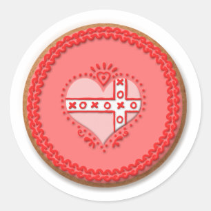 Valentines Cookie Runder Aufkleber