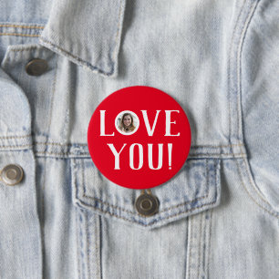 Valentines Couple Heart Custom Personalisiert Foto Button