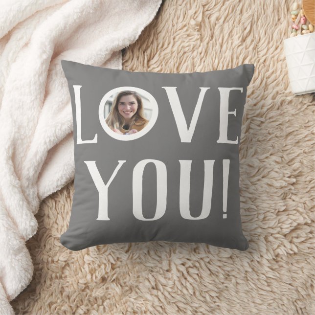 Valentines Couple Heart Custom Personalisiert Foto Kissen (Decke)