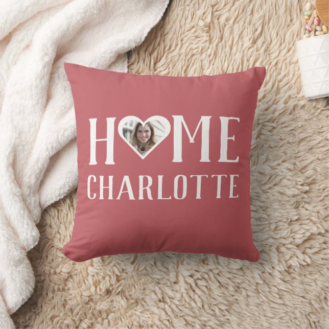 Valentines Couple Heart Custom Personalisiert Foto Kissen (Decke)
