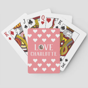 Valentines Couple Heart Custom Personalisiert Foto Spielkarten