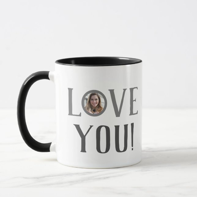 Valentines Couple Heart Custom Personalisiert Foto Tasse (Links)