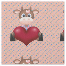 Valentine's Cow & Red Heart Brown