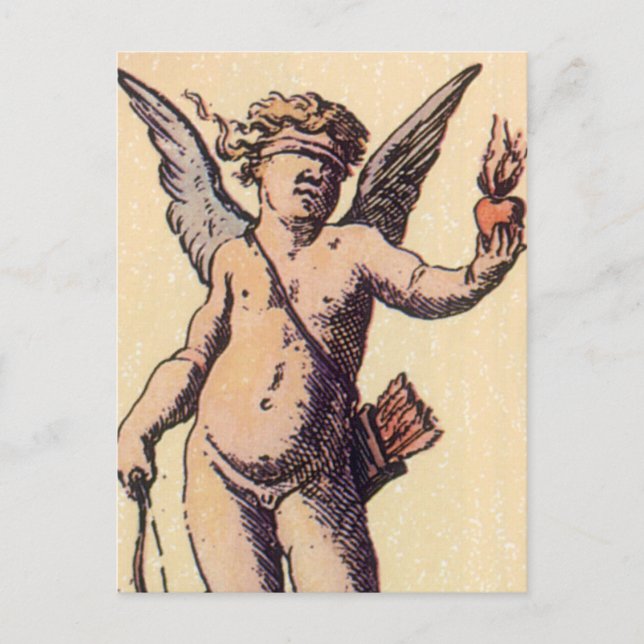Valentines Cupid Blindfoldfold, Carte Tarot Vintag (Devant)