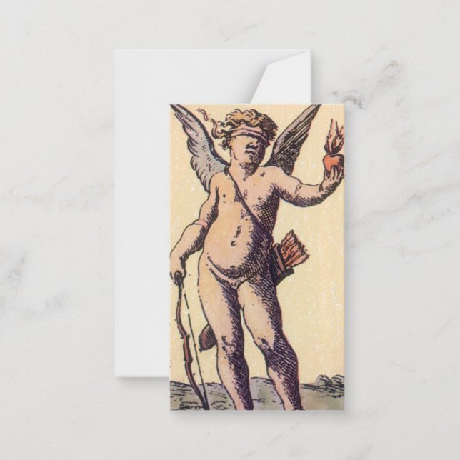 Valentines Cupid Blindfoldfold, Carte Tarot Vintag (Devant)