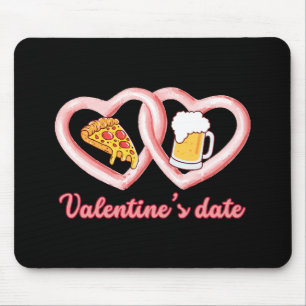 Valentine's Date Pizza Beer Mousepad