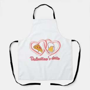 Valentine's Date Pizza Beer Schürze