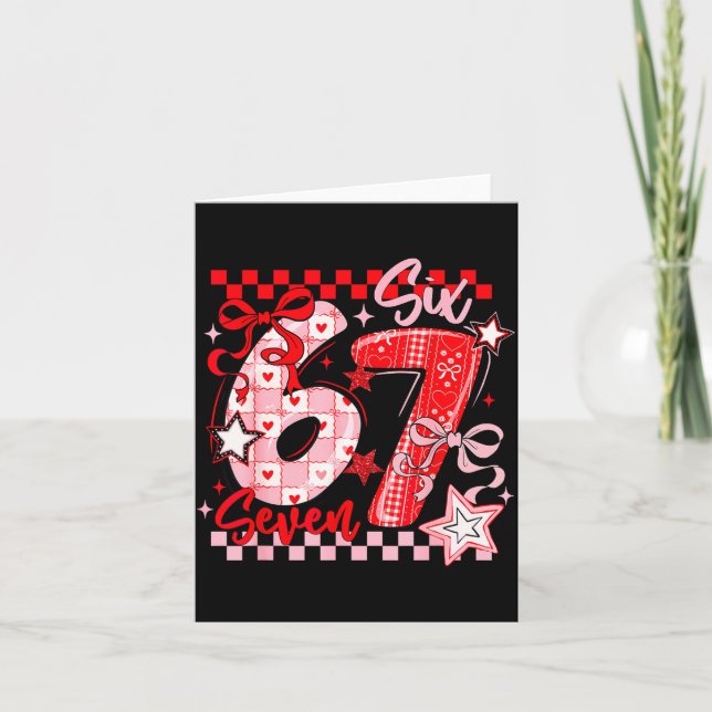 Valentine's Day 67 Six Seven Preppy Hearts Coquett Karte (Vorderseite)