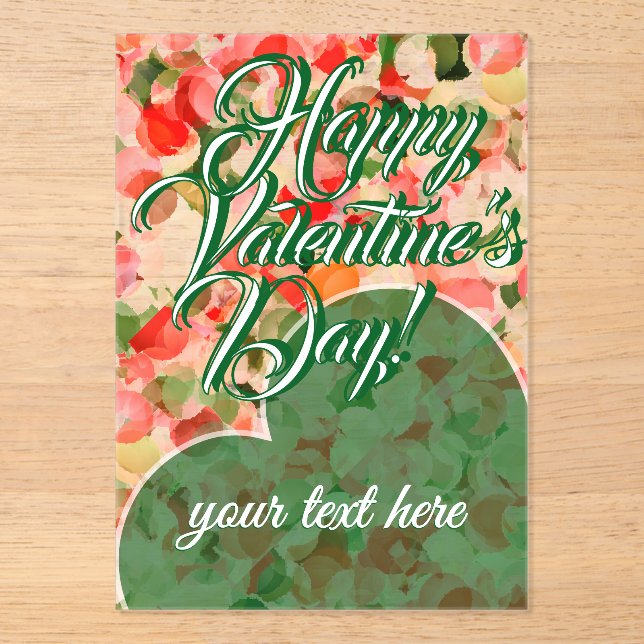 Valentine's Day  Acrylic Invitations Acryleinladungen (Vorderseite)