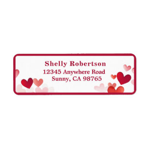 Valentine's Day Address Labels - Rot und Rosa Herz