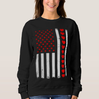 Valentines Day American Flag Hearts Him Her Boys G Sweatshirt