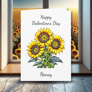 Valentine's Day   Aquarellblumen Karte
