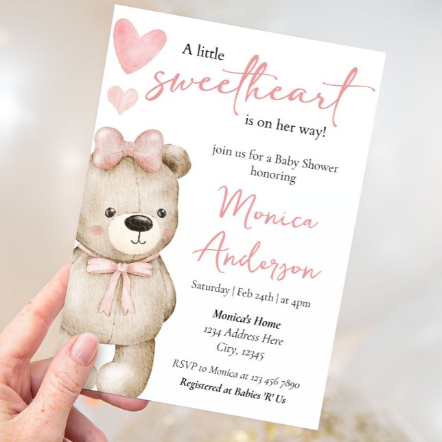 Valentine's Day Baby Shower Girl Einladung (Von Creator hochgeladen)