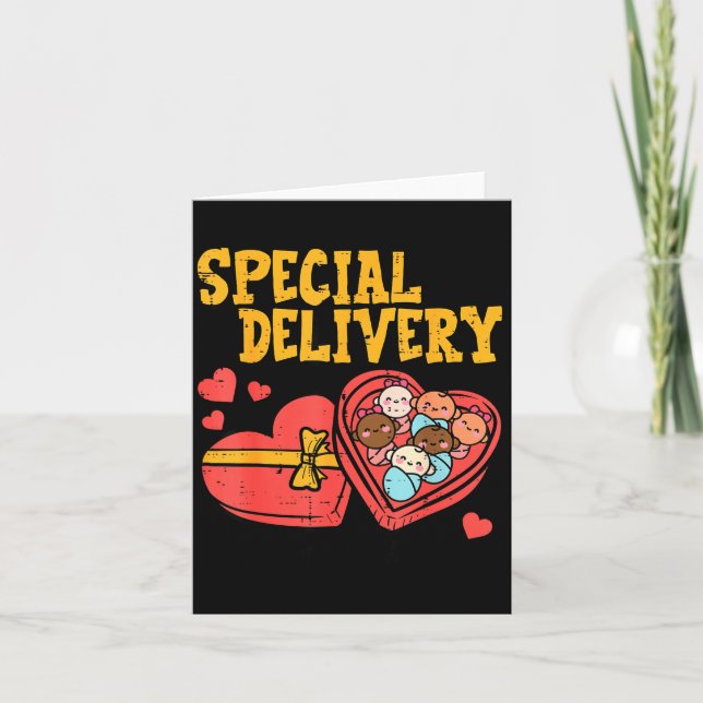 Valentines Day Baby Special Labor Delivery Nurse W Karte (Vorderseite)