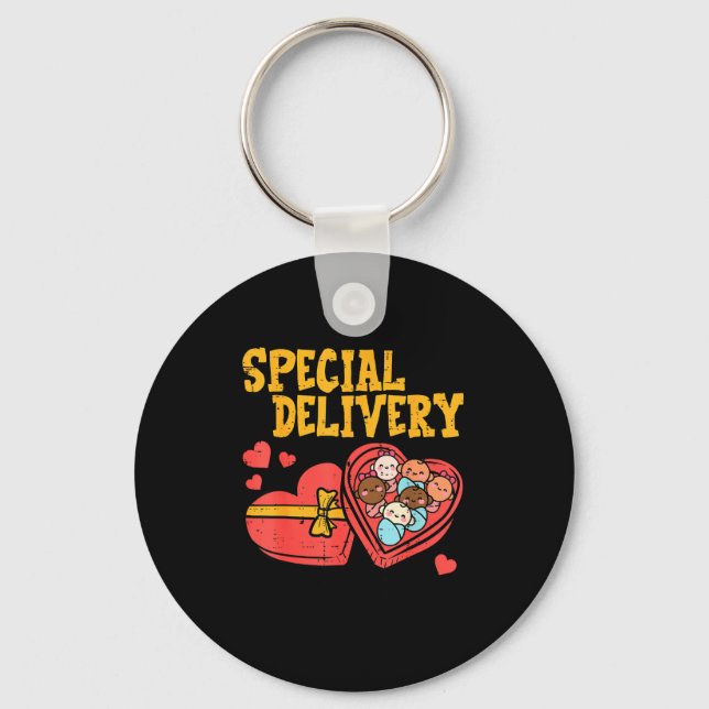 Valentines Day Baby Special Labor Delivery Nurse W Schlüsselanhänger (Vorderseite)