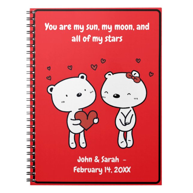 Valentine's Day Bear Heart: Joyful Love Laughter  Notizblock (Vorderseite)