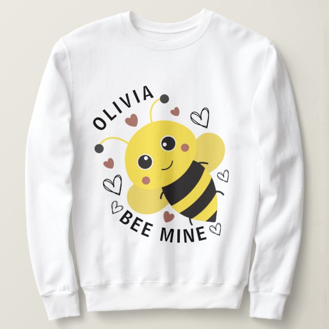 Valentine's Day Bee Mine Bumblebee Sweatshirt (Design vorne)