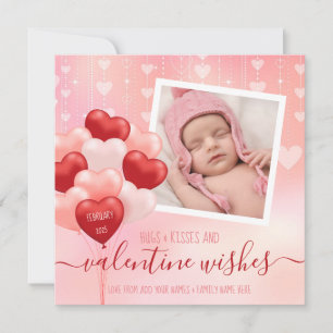 Valentine's Day Blush Pink Heart Balloon Instagram Karte