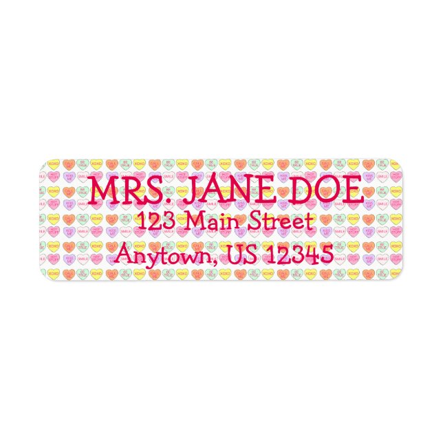 Valentine's Day Candy Conversation Hearts Pastel (Vorne)