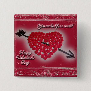 Valentine's Day Candy Heart Gruß Button