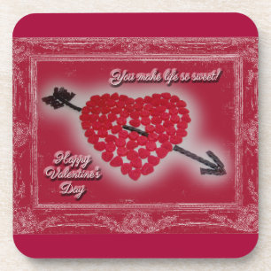 Valentine's Day Candy Heart Gruß Getränkeuntersetzer