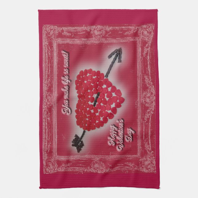 Valentine's Day Candy Heart Gruß Handtuch (Vertikal)