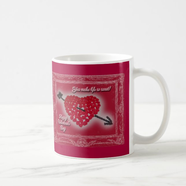 Valentine's Day Candy Heart Gruß Kaffeetasse (Rechts)