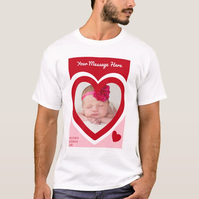 Valentine's Day Candy Hearts Box Custom Foto T-Shirt (Vorderseite)
