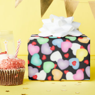 Valentine's Day Candy Hearts Muster Geschenkpapier
