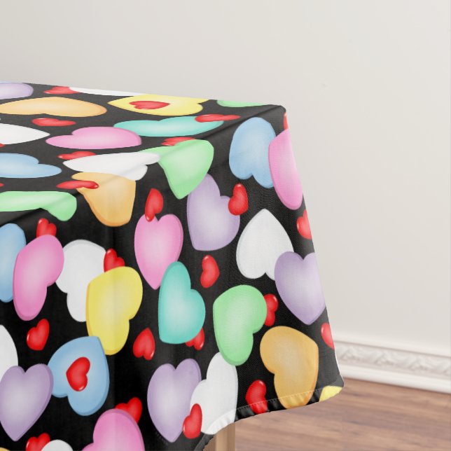 Valentine's Day Candy Hearts Muster Tischdecke (Beispiel)