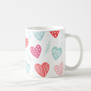Valentine's Day Candy Hearts Red Pink Muster Kaffeetasse