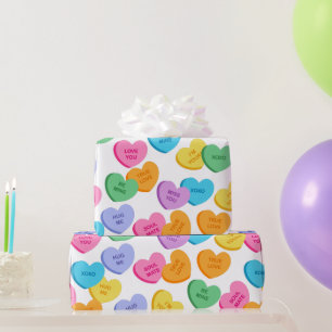 Valentine's Day Candy Hearts Wrapping Paper Geschenkpapier