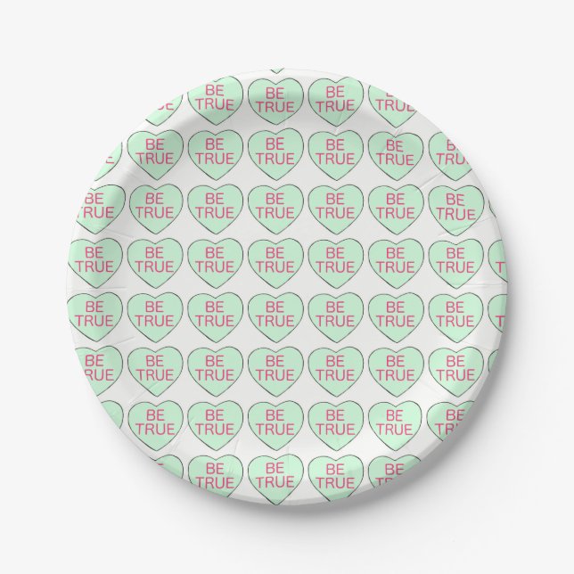 Valentine's Day Candy Herz Herz Herzen WIRKLICH Gr Pappteller (Vorderseite)