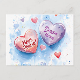 Valentine's Day Candy Realty Homebuyer Marketing Postkarte