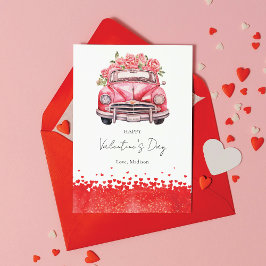 Valentine's Day Car Personalisiert Feiertagskarte