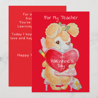 Valentine's Day Card for a Good Teacher Feiertagskarte